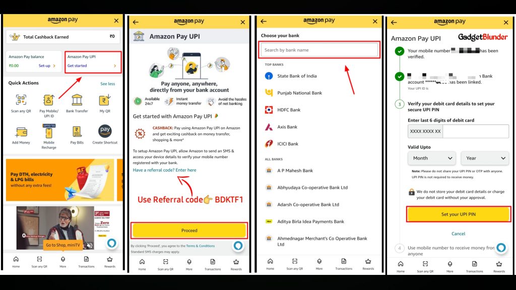 Setting up Amazon pay UPI